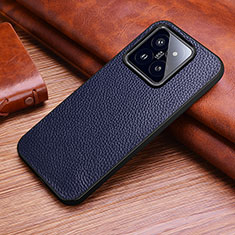 Soft Luxury Leather Snap On Case Cover DL1 for Xiaomi Mi 14 5G Blue