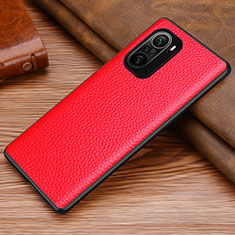 Soft Luxury Leather Snap On Case Cover DL1 for Xiaomi Poco F3 5G Red
