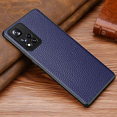 Soft Luxury Leather Snap On Case Cover DL1 for Xiaomi Poco X4 NFC Blue