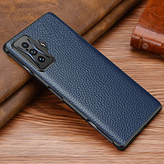 Soft Luxury Leather Snap On Case Cover DL1 for Xiaomi Redmi K50 Gaming 5G Blue