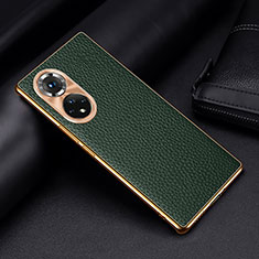 Soft Luxury Leather Snap On Case Cover DL2 for Huawei Honor 50 5G Green