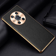 Soft Luxury Leather Snap On Case Cover DL2 for Huawei Honor Magic3 5G Black