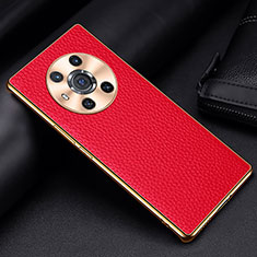 Soft Luxury Leather Snap On Case Cover DL2 for Huawei Honor Magic3 5G Red