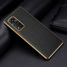 Soft Luxury Leather Snap On Case Cover DL2 for Huawei Honor V40 5G Black