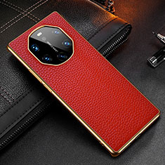 Soft Luxury Leather Snap On Case Cover DL2 for Huawei Mate 40 RS Red