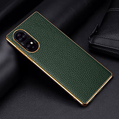 Soft Luxury Leather Snap On Case Cover DL2 for Huawei P50 Green