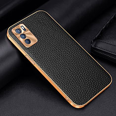 Soft Luxury Leather Snap On Case Cover DL2 for Oppo Reno6 5G Black