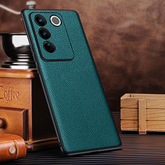 Soft Luxury Leather Snap On Case Cover DL2 for Vivo V27 5G Green