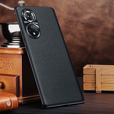 Soft Luxury Leather Snap On Case Cover DL3 for Huawei Honor 50 5G Black