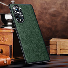 Soft Luxury Leather Snap On Case Cover DL3 for Huawei Honor 50 5G Green