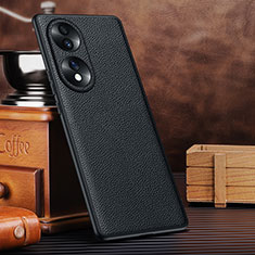 Soft Luxury Leather Snap On Case Cover DL3 for Huawei Honor 70 5G Black