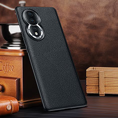 Soft Luxury Leather Snap On Case Cover DL3 for Huawei Honor 80 5G Black