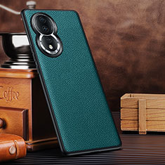 Soft Luxury Leather Snap On Case Cover DL3 for Huawei Honor 80 5G Cyan