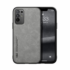 Soft Luxury Leather Snap On Case Cover DY1 for Oppo F19 Pro+ Plus 5G Gray