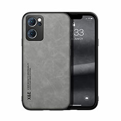 Soft Luxury Leather Snap On Case Cover DY1 for Oppo Find X5 Lite 5G Gray