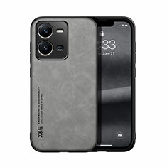 Soft Luxury Leather Snap On Case Cover DY1 for Vivo V25 5G Gray