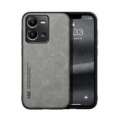 Soft Luxury Leather Snap On Case Cover DY1 for Vivo V25e Gray