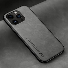 Soft Luxury Leather Snap On Case Cover DY2 for Apple iPhone 13 Pro Gray