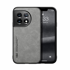 Soft Luxury Leather Snap On Case Cover DY2 for OnePlus Ace 2 5G Gray