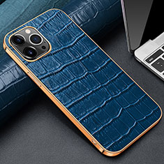 Soft Luxury Leather Snap On Case Cover for Apple iPhone 14 Pro Max Blue