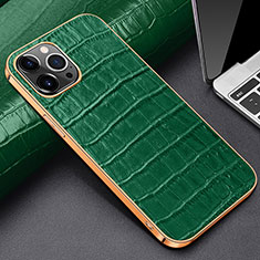 Soft Luxury Leather Snap On Case Cover for Apple iPhone 14 Pro Max Green