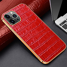 Soft Luxury Leather Snap On Case Cover for Apple iPhone 14 Pro Max Red