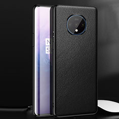 Soft Luxury Leather Snap On Case Cover for OnePlus 7T Black