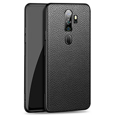 Soft Luxury Leather Snap On Case Cover for Oppo A11 Black