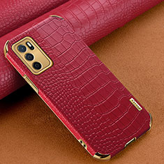 Soft Luxury Leather Snap On Case Cover for Oppo A54s Red