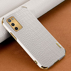 Soft Luxury Leather Snap On Case Cover for Oppo A55 5G White