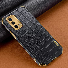 Soft Luxury Leather Snap On Case Cover for Oppo A74 5G Black