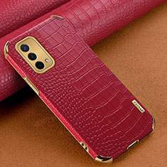 Soft Luxury Leather Snap On Case Cover for Oppo A74 5G Red