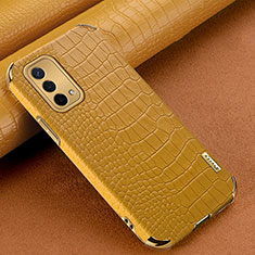 Soft Luxury Leather Snap On Case Cover for Oppo A74 5G Yellow