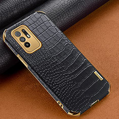 Soft Luxury Leather Snap On Case Cover for Oppo F19 Pro+ Plus 5G Black