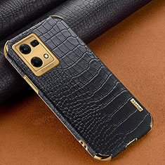 Soft Luxury Leather Snap On Case Cover for Oppo F21 Pro 4G Black