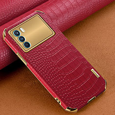 Soft Luxury Leather Snap On Case Cover for Oppo K9 Pro 5G Red