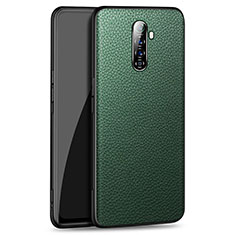 Soft Luxury Leather Snap On Case Cover for Oppo Reno Ace Green