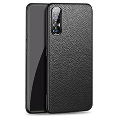 Soft Luxury Leather Snap On Case Cover for Oppo Reno3 Pro Black