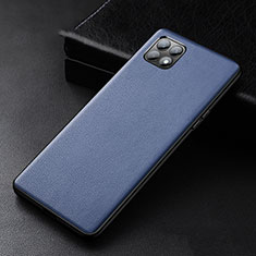 Soft Luxury Leather Snap On Case Cover for Oppo Reno4 SE 5G Blue