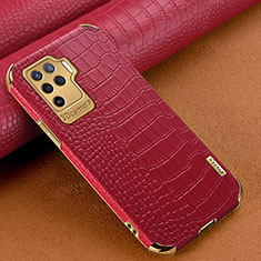 Soft Luxury Leather Snap On Case Cover for Oppo Reno5 F Red
