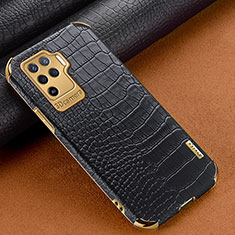 Soft Luxury Leather Snap On Case Cover for Oppo Reno5 Lite Black