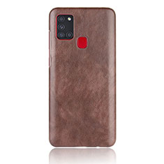 Soft Luxury Leather Snap On Case Cover for Samsung Galaxy A21s Brown