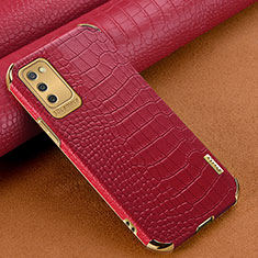 Soft Luxury Leather Snap On Case Cover for Samsung Galaxy F02S SM-E025F Red