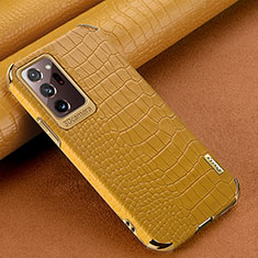 Soft Luxury Leather Snap On Case Cover for Samsung Galaxy Note 20 Ultra 5G Yellow