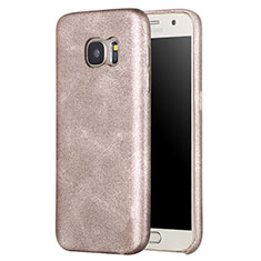 Soft Luxury Leather Snap On Case Cover for Samsung Galaxy S7 G930F G930FD Gold