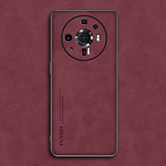 Soft Luxury Leather Snap On Case Cover for Xiaomi Mi 12 Ultra 5G Red