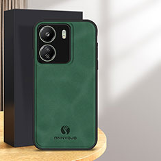 Soft Luxury Leather Snap On Case Cover for Xiaomi Poco C65 Green