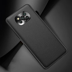 Soft Luxury Leather Snap On Case Cover for Xiaomi Poco X3 Black