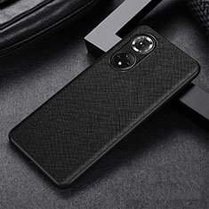 Soft Luxury Leather Snap On Case Cover GS1 for Huawei Honor 50 5G Black