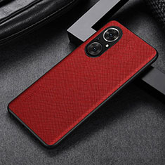 Soft Luxury Leather Snap On Case Cover GS1 for Huawei Honor 50 SE 5G Red